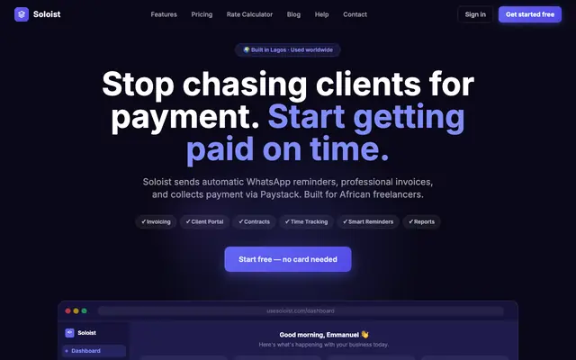 Screenshot of Soloist – Freelance Business Portal