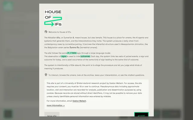 Screenshot of House of Ifs