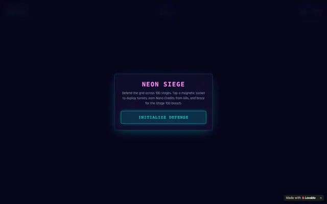 Screenshot of Neon Siege — Isometric Cyberpunk Tower Defense