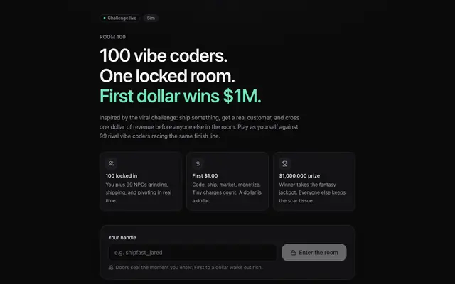 Screenshot of Room 100 — First Dollar Challenge