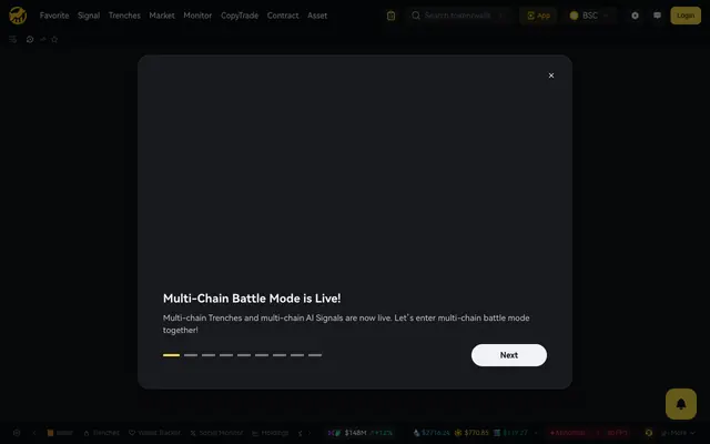 Screenshot of Debot - Crypto Signals & Alpha Exchange for Memecoins & BTC, ETH & SOL & Xlayer