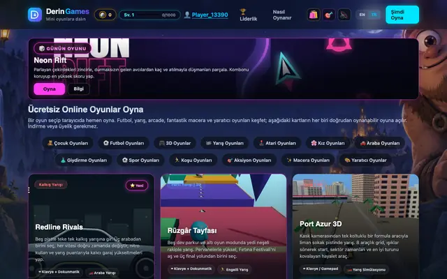 Screenshot of Ücretsiz Oyunlar — Bedava Oyun Oyna, Mini Oyunlar ve 3D Oyunlar | Free Online Ga