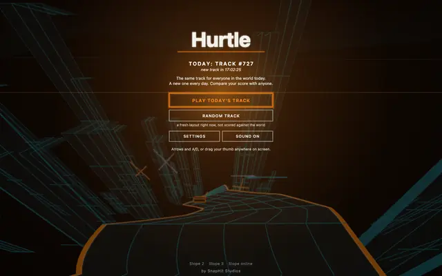 Screenshot of Hurtle: an endless descent you set the dials on