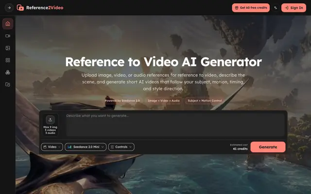 Screenshot of reference2video.com