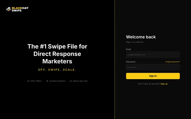 Screenshot of Black Hat Swipe