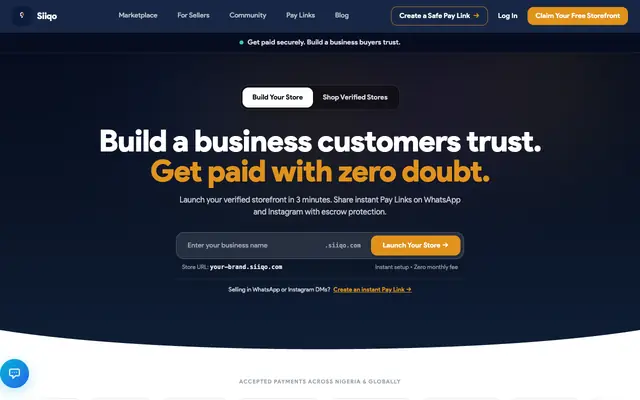Screenshot of Siiqo — Nigeria's Marketplace for Everything | Sell Digital, Physical & Services