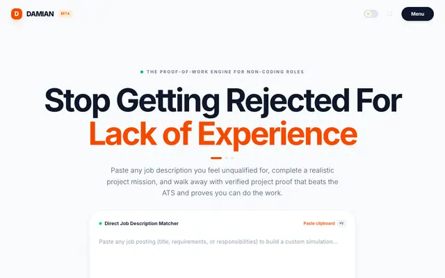 Screenshot of Damian | Build Your Proof of Work