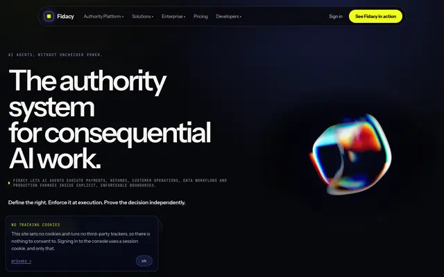 Screenshot of fidacy