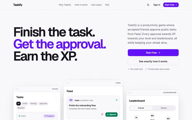 Screenshot of Taskify