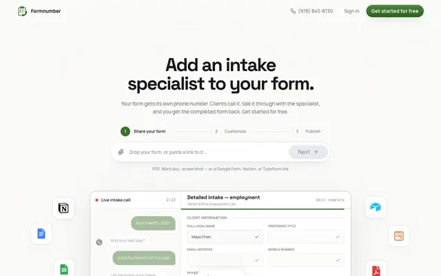 Screenshot of Formnumber