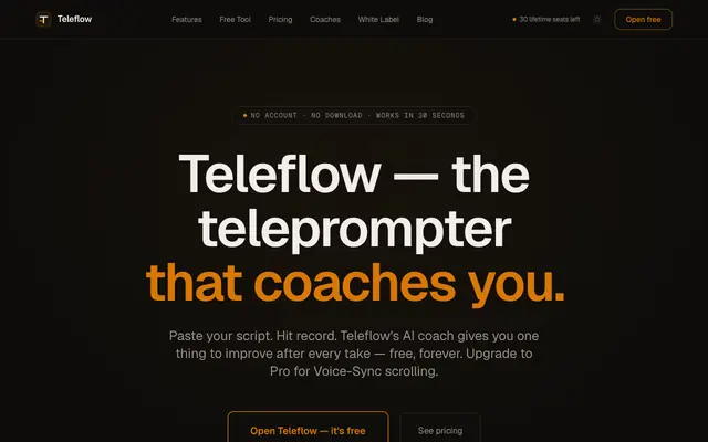 Screenshot of Teleflow - Best Professional Teleprompter App & Autocue