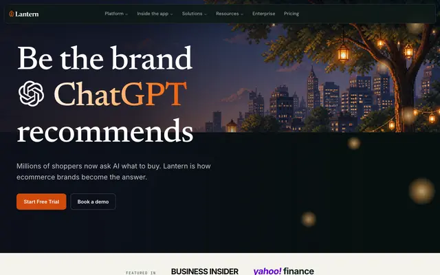 Screenshot of Be the brand AI recommends | Lantern