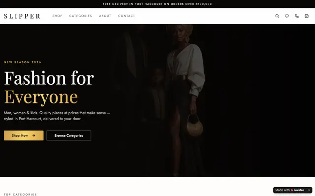 Screenshot of Slipper — Fashion for Men, Women & Kids | Port Harcourt
