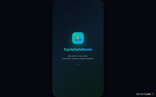 Screenshot of CycleSafeRoute — Bike safer, not just faster