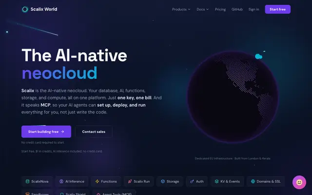 Screenshot of Scalix World — The AI-Native Neocloud