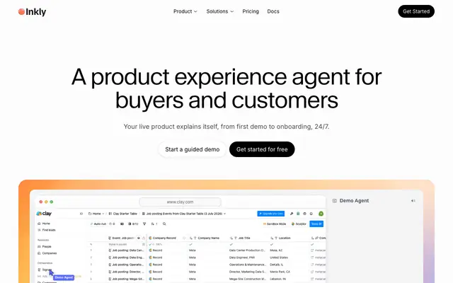 Screenshot of Inkly — The live demo agent for GTM teams