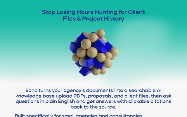 Screenshot of Echo by Edgertech | AI Knowledge Base for Small Agencies
