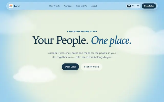 Screenshot of Lotus. Your People. One place.