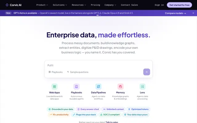 Screenshot of Corvic | The Intelligence Composition Platform