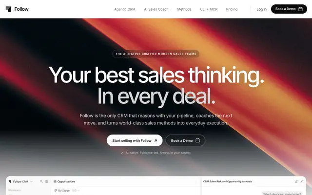 Screenshot of Follow CRM | Turn context into momentum