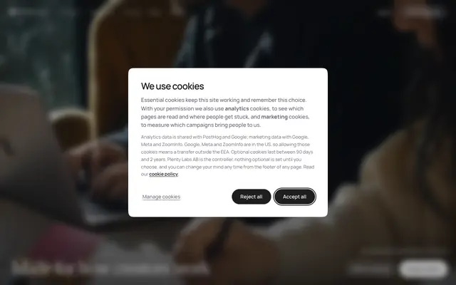 Screenshot of PlentyLabs | AI-Native Creative Agency & Agentic Platform