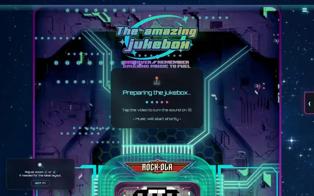 Screenshot of The Amazing Jukebox – A curated music experience ✨✨