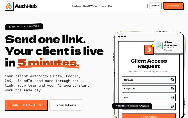 Screenshot of AuthHub | Streamline Client OAuth Onboarding