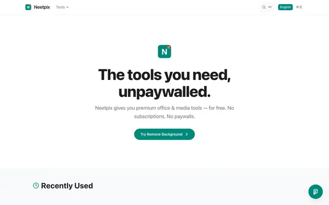 Screenshot of Neetpix – Free Online PDF & Image Tools | No Signup