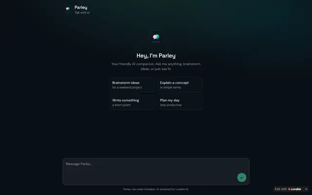 Screenshot of Parley — Talk with AI
