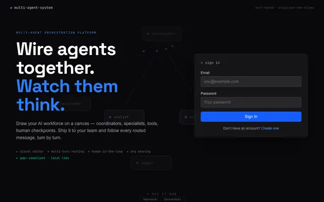 Screenshot of Multi-Agent System Editor