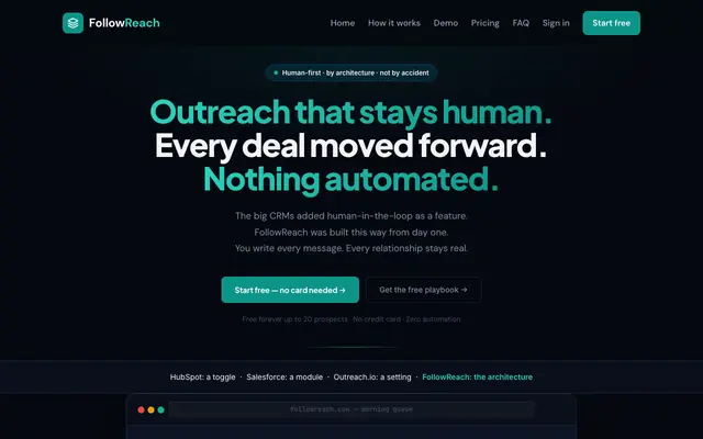 Screenshot of FollowReach — Personalised Outreach Tracker for Freelancers