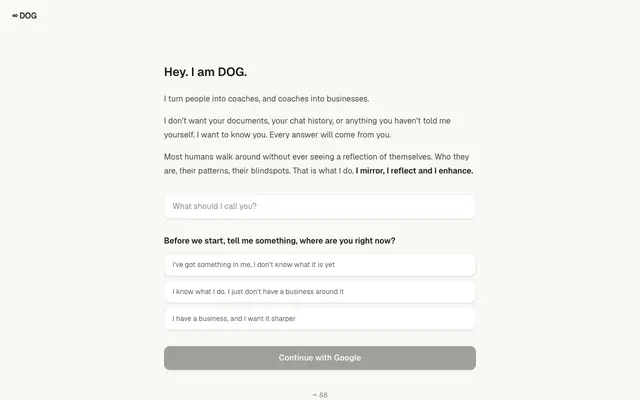 Screenshot of DOG