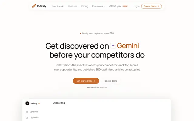 Screenshot of Indexly — AI SEO Agent That Writes & Publishes Articles That Rank