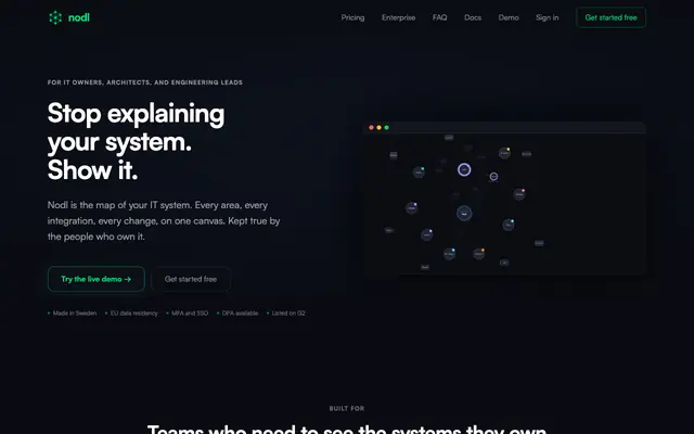 Screenshot of Nodl — A visual map of your IT system