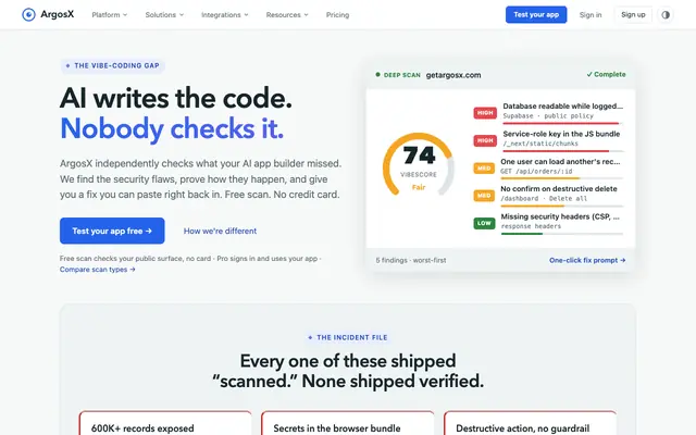 Screenshot of ArgosX — A real human verified this app works