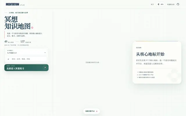 Screenshot of 冥想知识地图｜有温度