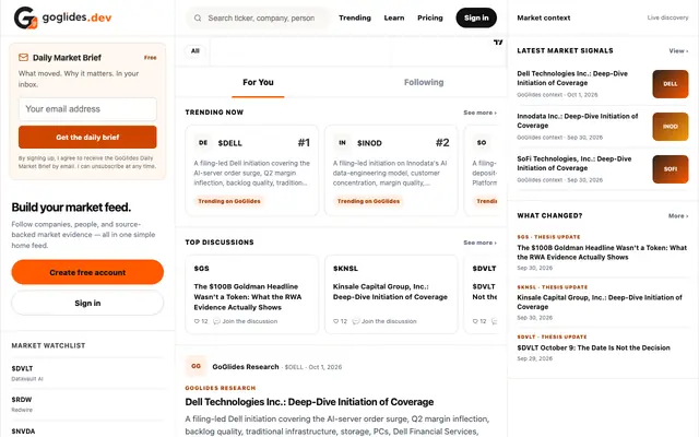 Screenshot of goglides.dev