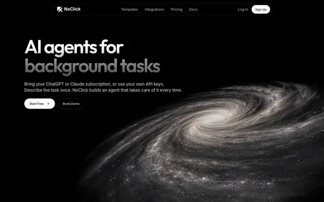 Screenshot of NoClick | Build Apps & Agents with AI