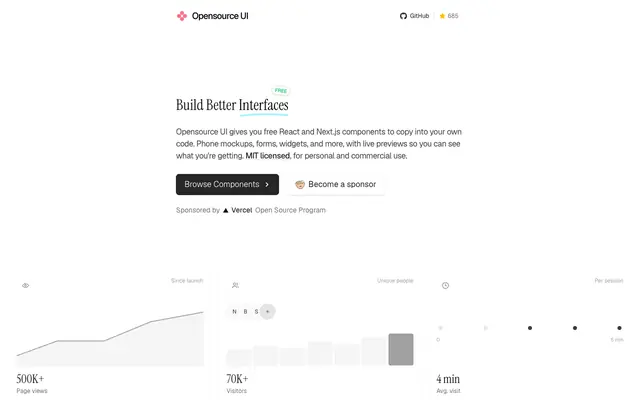 Screenshot of Opensource UI — Free Copy-Paste React & Next.js UI Components | Opensource UI