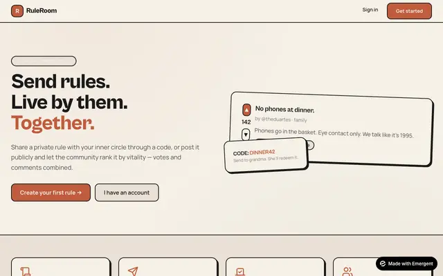 Screenshot of Emergent | Fullstack App