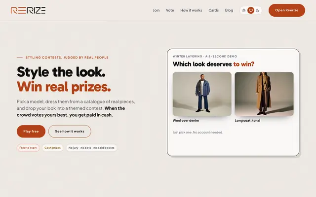 Screenshot of Reerize — Where your talent matters