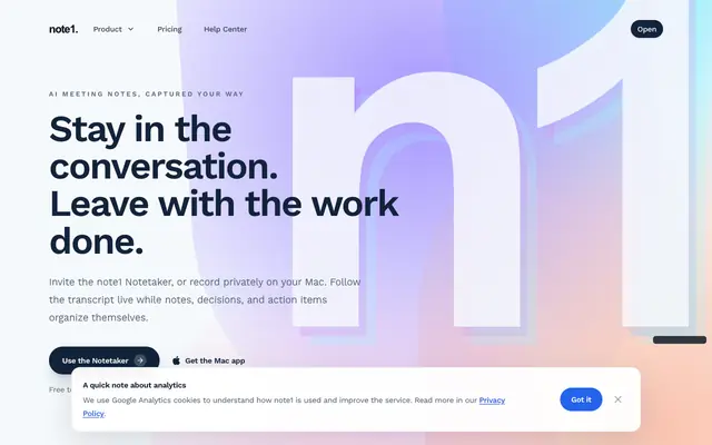 Screenshot of note1 | AI Note Taker & AI Meeting Assistant