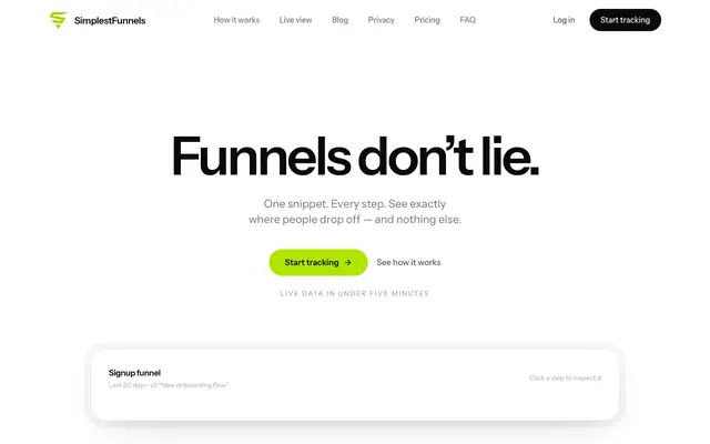 Screenshot of SimplestFunnels