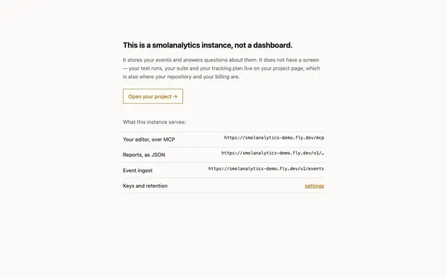 Screenshot of smolanalytics