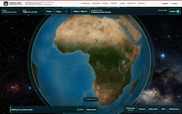 Screenshot of Integrated Artificial Reality Planetary Atlas | IARPA.org Integrated Artificial