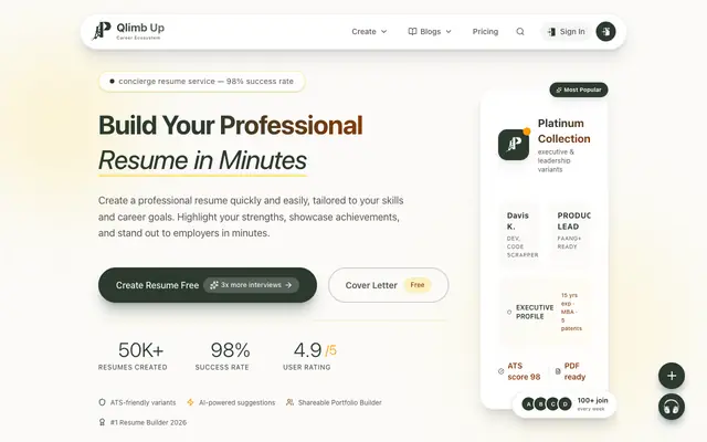 Screenshot of Resume Builder | Free Online Resume Maker | Resume Builder by Codescrapper