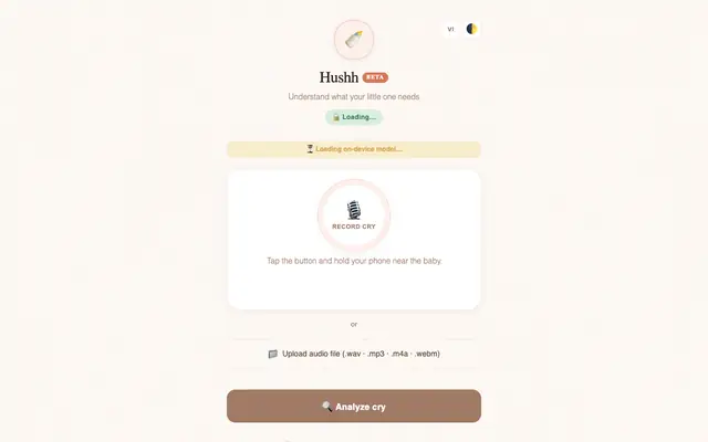 Screenshot of Hushh - Understand baby's cry with AI