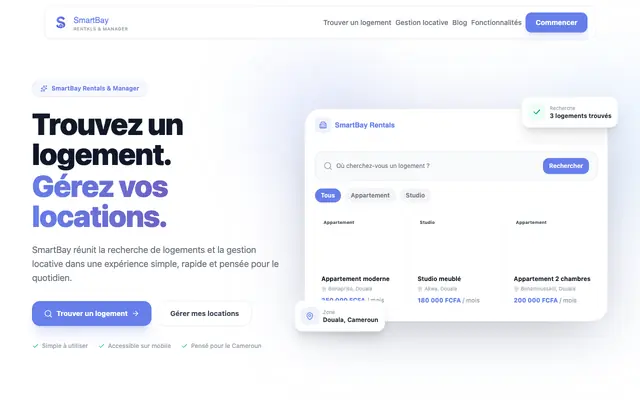 Screenshot of SmartBay — Gestion locative intelligente
