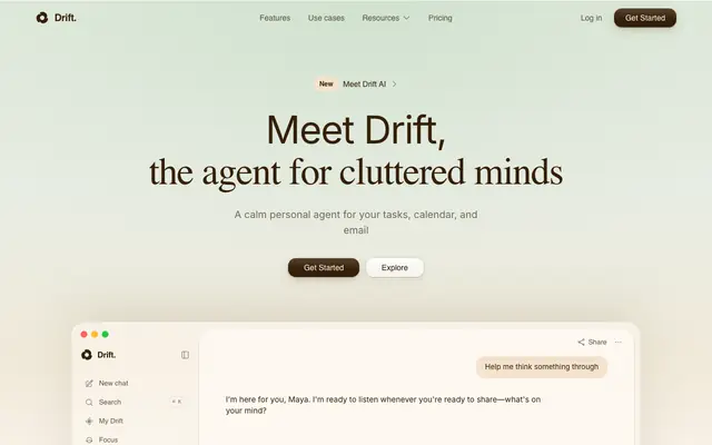 Screenshot of Drift | A calm personal planning app