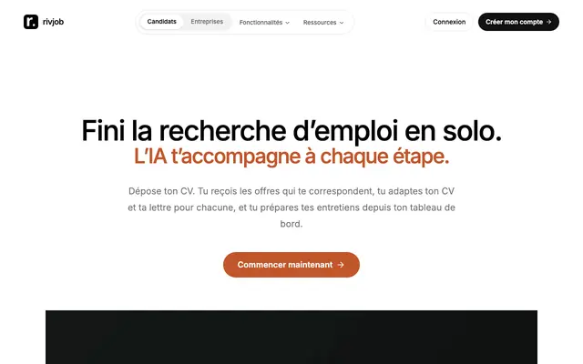 Screenshot of Analysez votre CV face à une offre d'emploi | Rivjob